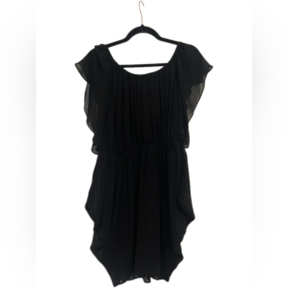 Topshop black flowy min dress size 4